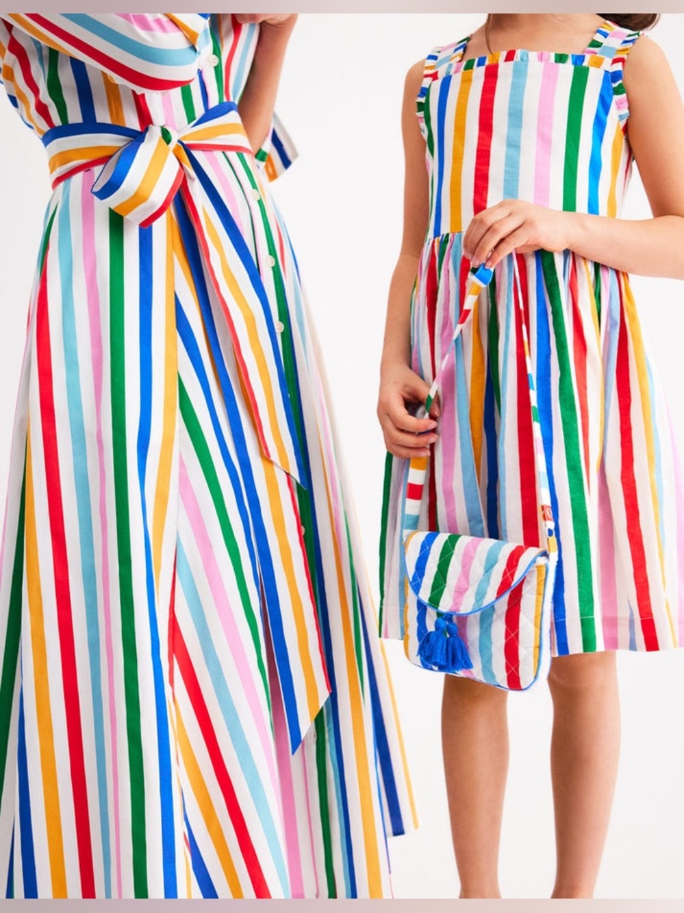 Mini Boden Luna Frill Strap Woven Striped Sun Dress, 7/8, MSRP $65 - Picture 3 of 12
